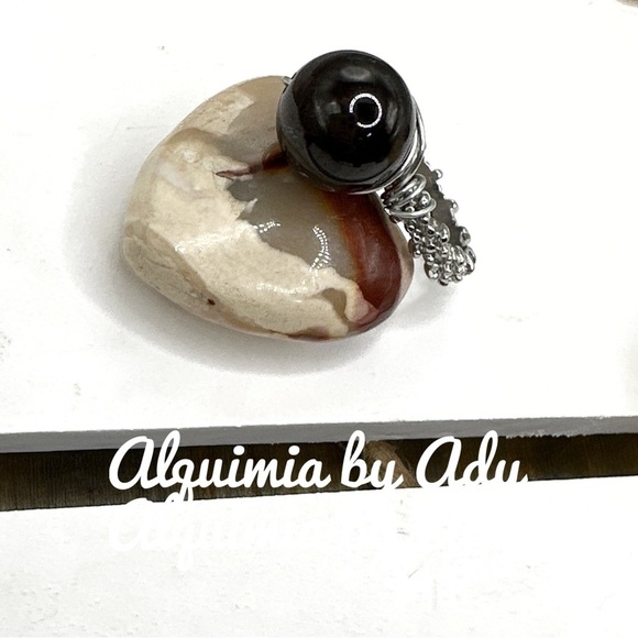 Garnet chunky silver statement wire wrapped gem ring - Picture 1 of 7